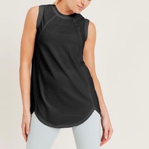 MonoB Striped Mesh Raglan Muscle Tank